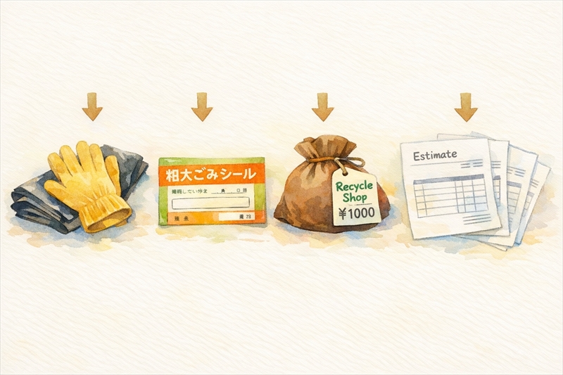 1Kの遺品整理を安く抑える4つのコツ