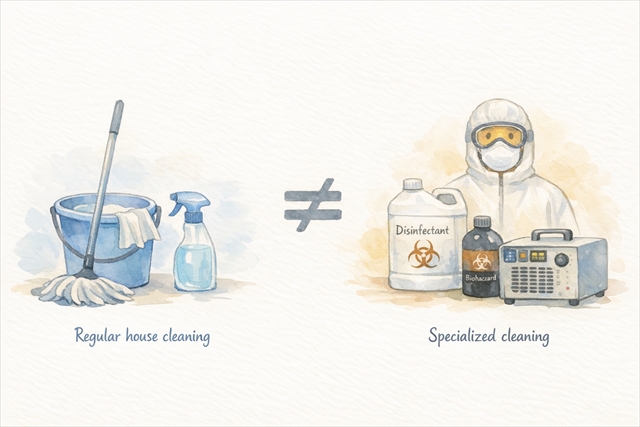 特殊清掃とは何か｜通常の清掃との違い