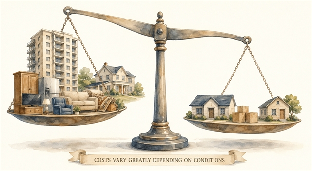 実家の片付け費用が変動する5つの要因｜高くなる・安くなるポイント